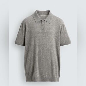 Men’s Zara gray knit polo shirt size M